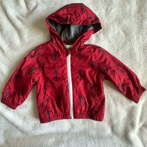 Gymboree Boy's Hooded  Windbreaker Rain Lined Jacket Sz 6-12M